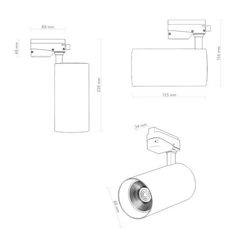 Трековый однофазный светильник SOLID KOPER, Led 30W, 3000K, черный (Denkirs, DK6455-BK) - Amppa.ru