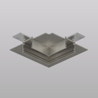 Угловой элемент трека SHINE HIDE для ГКЛ 12,5 мм, 90°, потолок–потолок, тёмный никель, алюминий