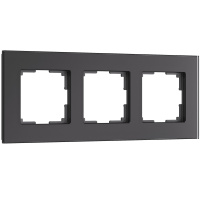 W0033108/ Электроустановочные изделия - Рамка на 3 поста Senso (черный, стекло soft-touch)
